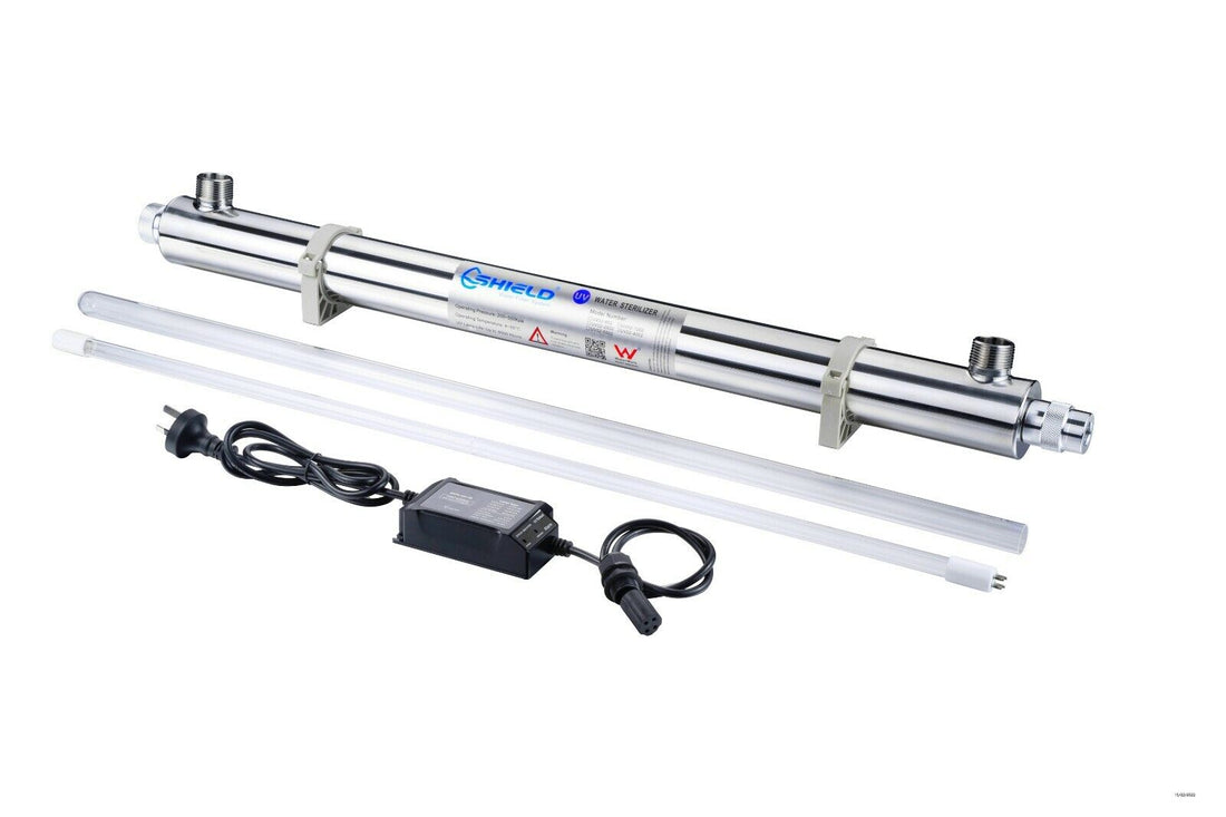 80LPM Ultra Violet Water Sterilizer Ultraviolet Stainless Water Filter System UV - 55W - Shield Water Filter