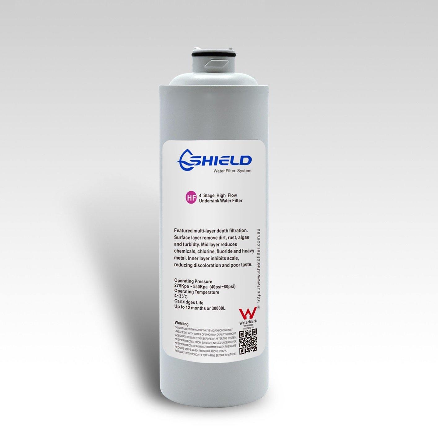High Flow 4 Stage Undersink Water Filter System For Mixer Tap AS3497 Certified - Shield Water Filter