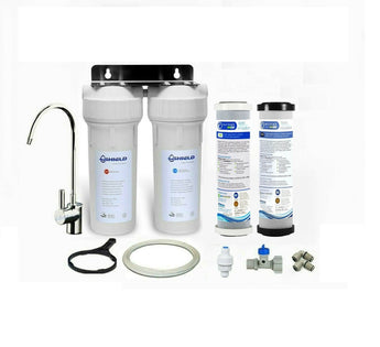 PLATINUM Twin Undersink Water Filter System Chloramine Lead Reduce SUS304 Tap